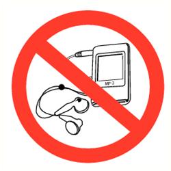 MP3 spelers verboden